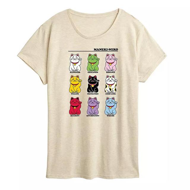 Womens Lucky Cat Grid Graphic Tee Product Image