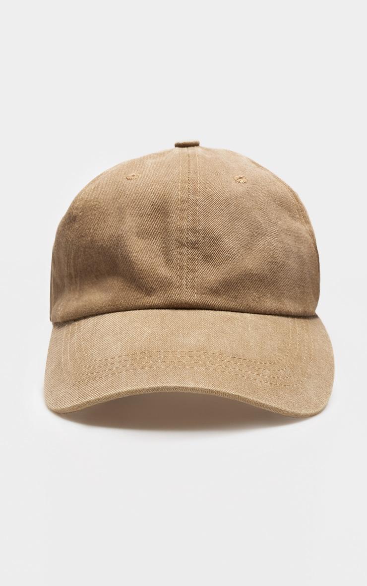 Taupe Washed Denim Cap Product Image