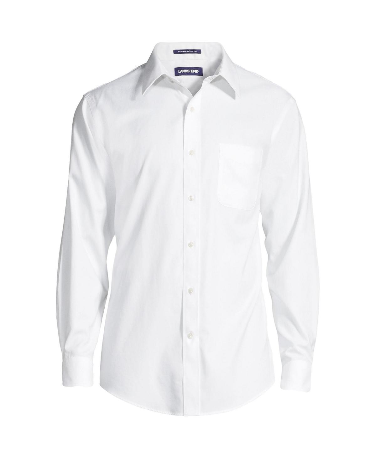 Lands End Mens Solid No Iron Supima Pinpoint Straight Collar Dress Shirt Product Image