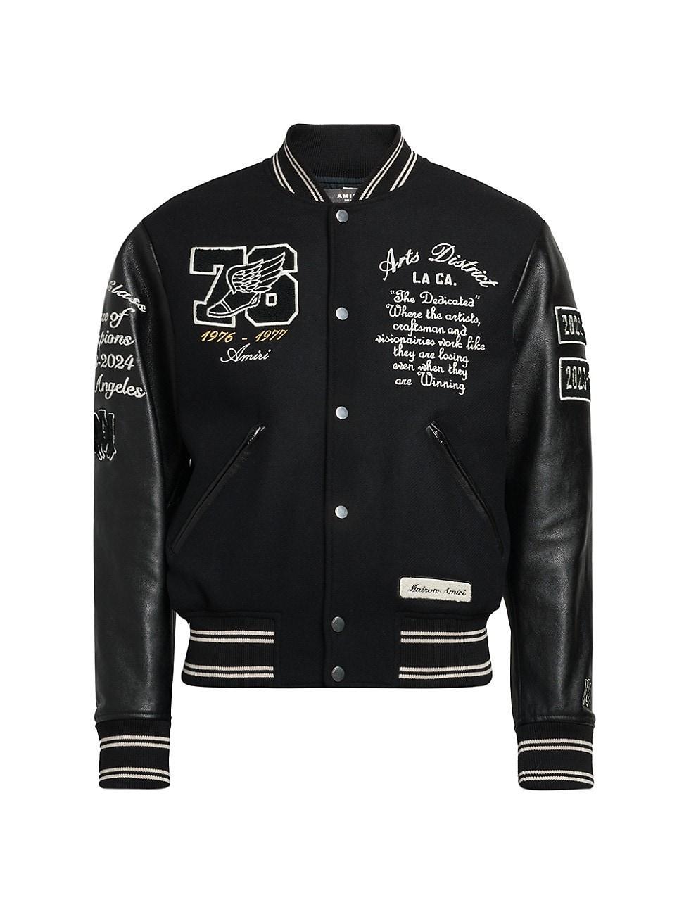 Mens Oversized Eagle Varsity Jacket Product Image