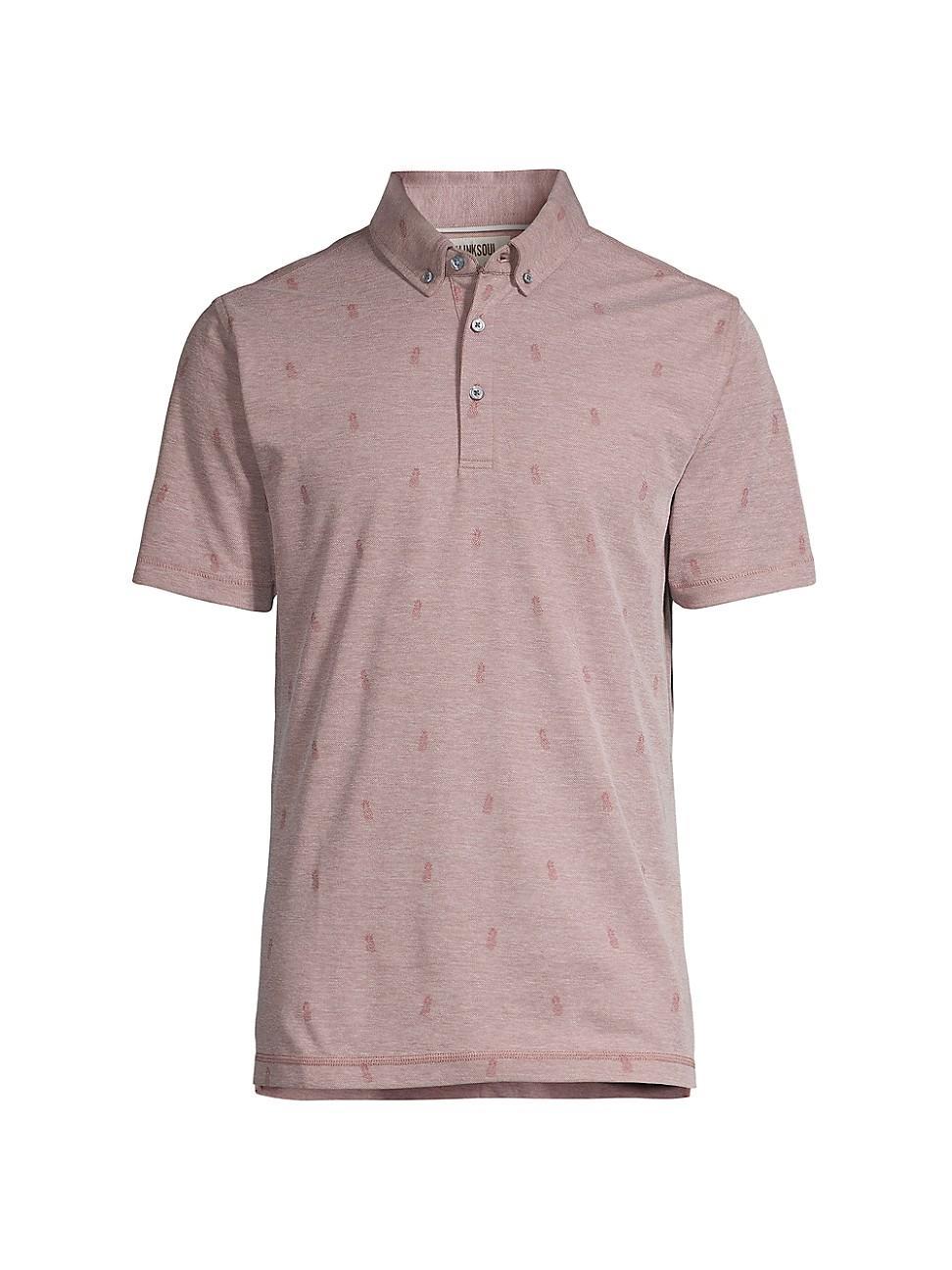 Mens Oxford Pineapple Print Polo Shirt Product Image