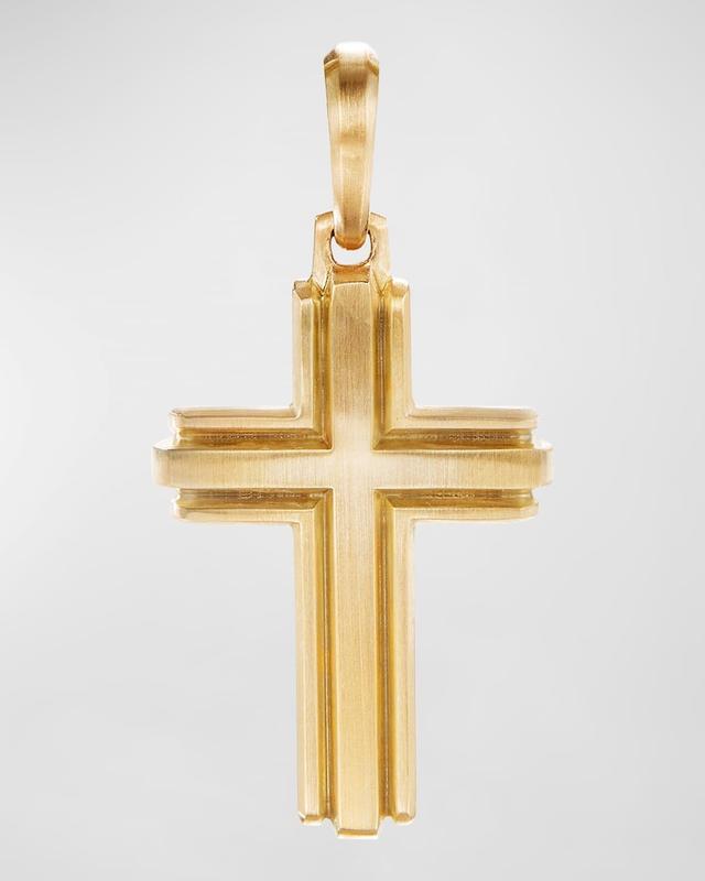 David Yurman Mens Deco Cross Pendant in 18K Yellow Gold, 34mm Product Image