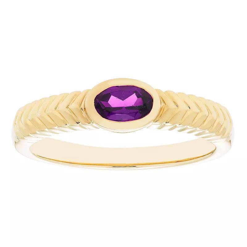 Boston Bay Diamonds 14k Gold Over Silver Gemstone Ring, Womens Gen Purple Product Image