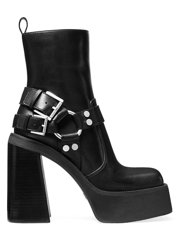 Womens Crosby Moto 125MM Leather Platform Booties Product Image