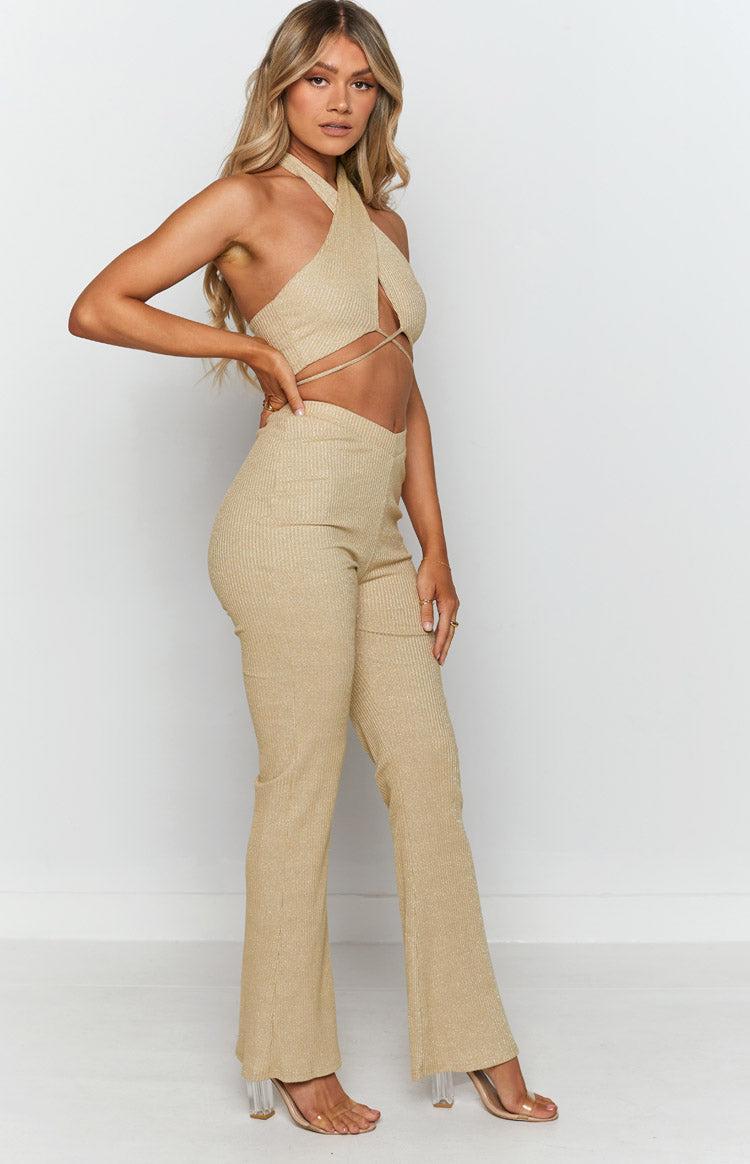 Cher Rib Pants Gold Product Image