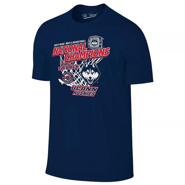 Mens Original Retro Brand UConn Huskies Back-To-Back NCAA Mens Basketball National Champions T-Shirt Blue Product Image