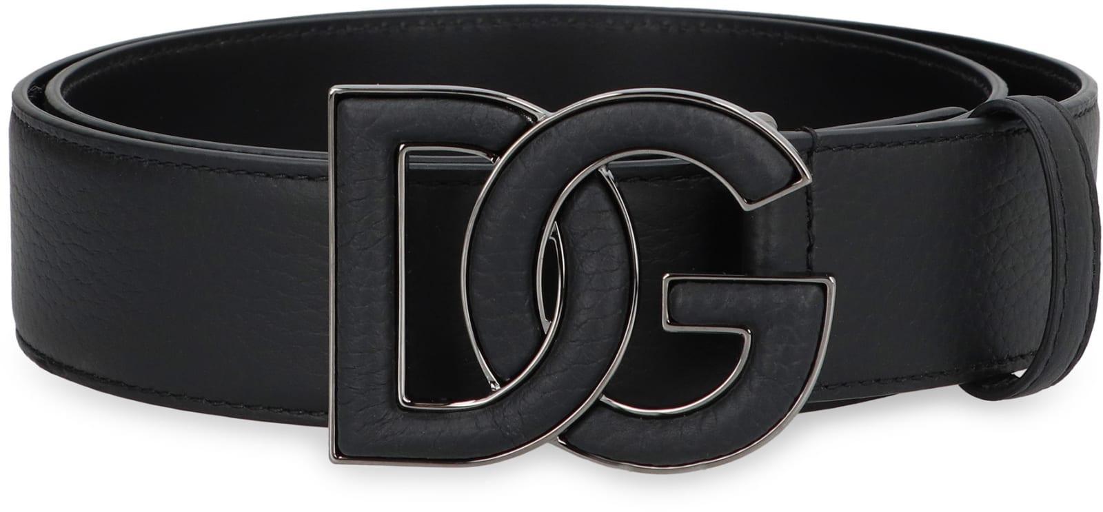 Calf Leather Belt With Buckle In Nero (black) Product Image