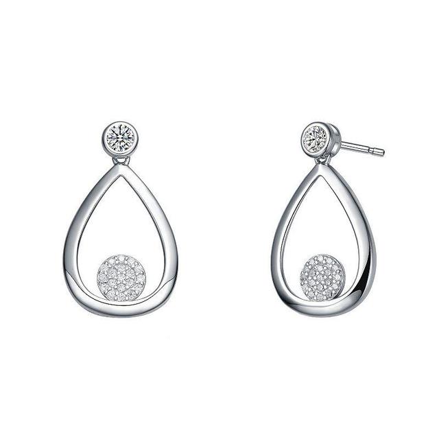 Sterling Silver Cubic Zirconia Teardrop Earrings, Womens Product Image