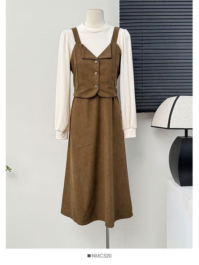 Mock Two-Piece A-Line Dress Product Image