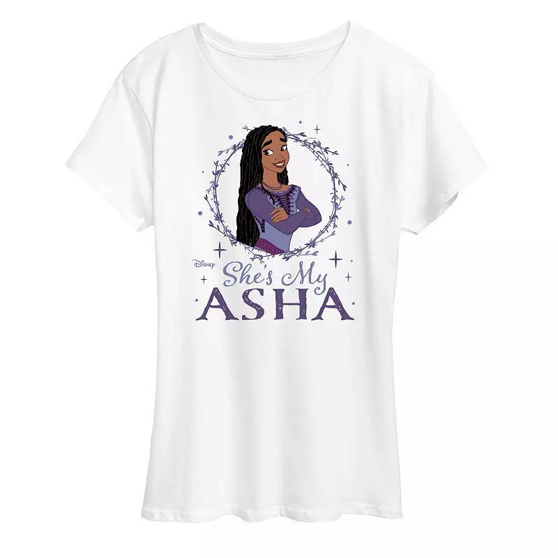 Disneys Wish Womens Shes My Asha Graphic Tee, Girls Product Image