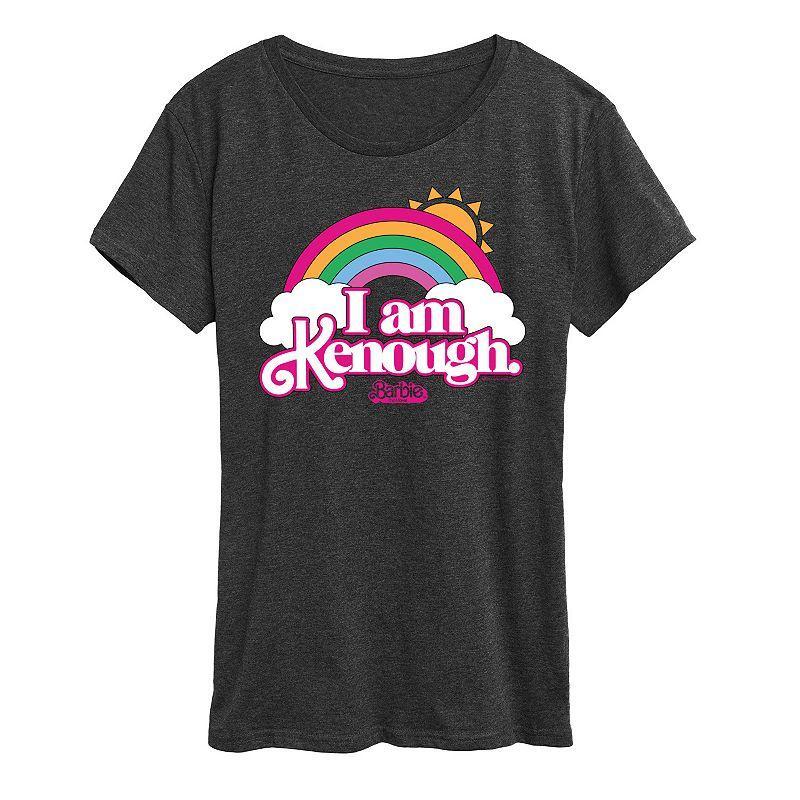 Womens Barbie The Movie Kenough Rainbow Graphic Tee, Girls Heather Grey Product Image