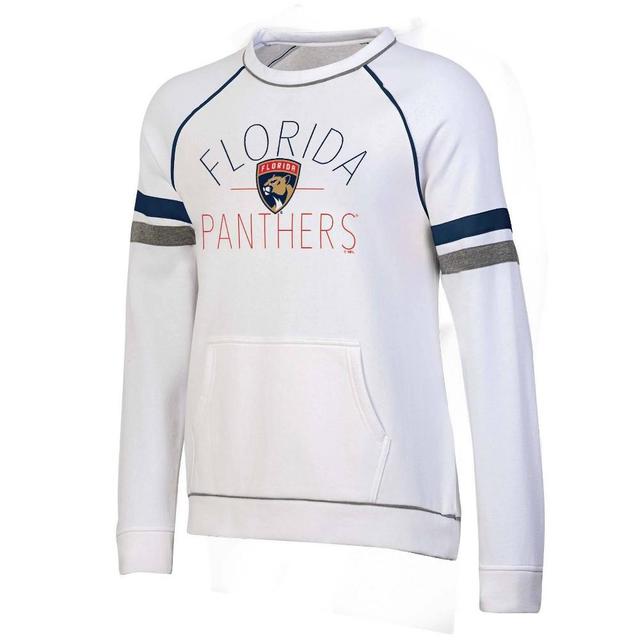 NHL Florida Panthers Womens White Long Sleeve Fleece Crew Sweatshirt Product Image