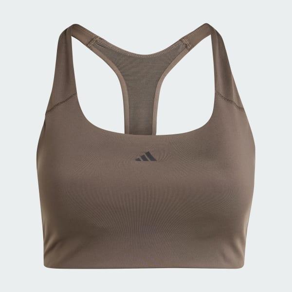 adidas Powerimpact Training Medium-Support Bra Shadow Olive XS C-D Womens Product Image