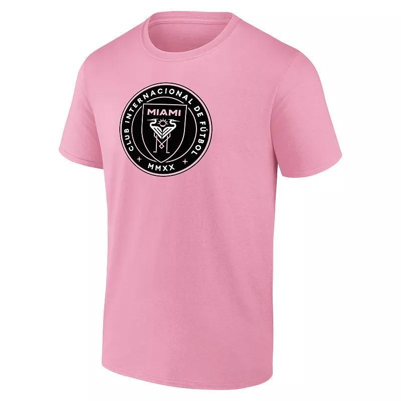 Mens Fanatics Lionel Messi Pink Inter Miami CF Authentic Stack Name & Number T-Shirt Product Image