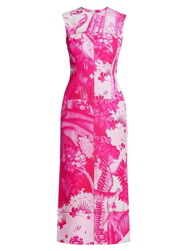 Womens Sleeveless Printed Midi-Dress Product Image