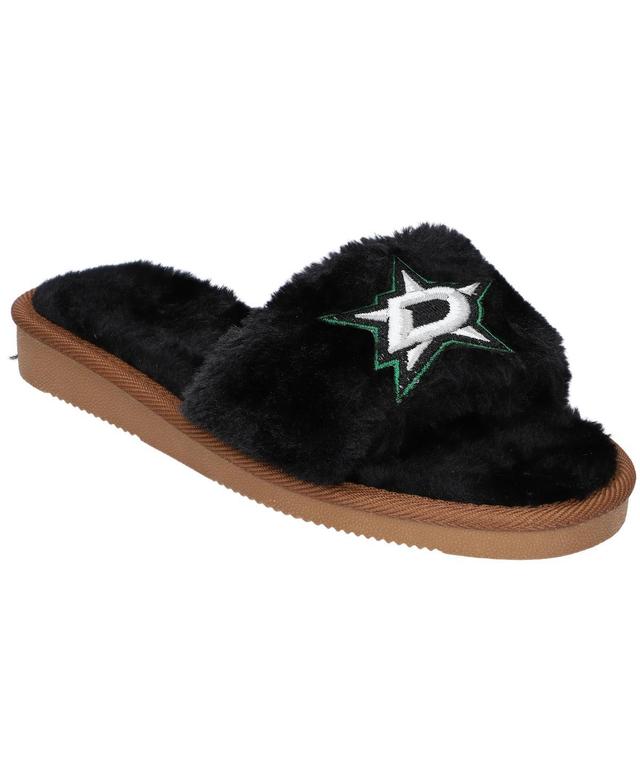 Womens FOCO Dallas Stars Faux Fur Slide Slippers Product Image