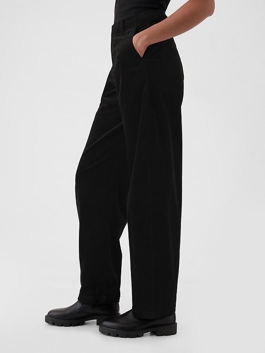 High Rise Corduroy Tapered Ankle Trousers Product Image