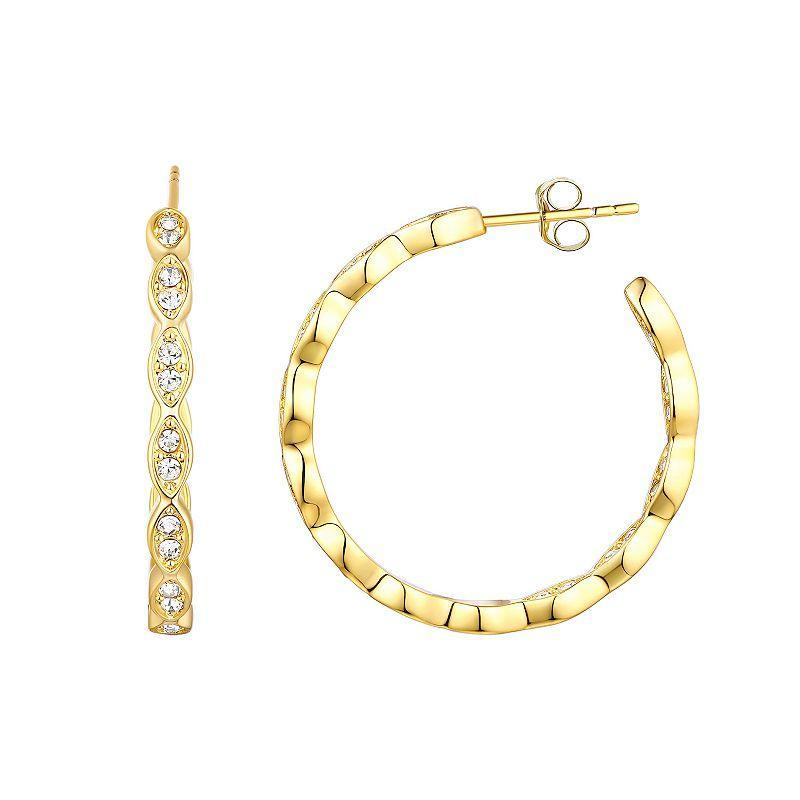 Chrystina Crystal Marquis Gold Tone Post Hoop Earrings, Womens, Yellow Gold Tone Product Image