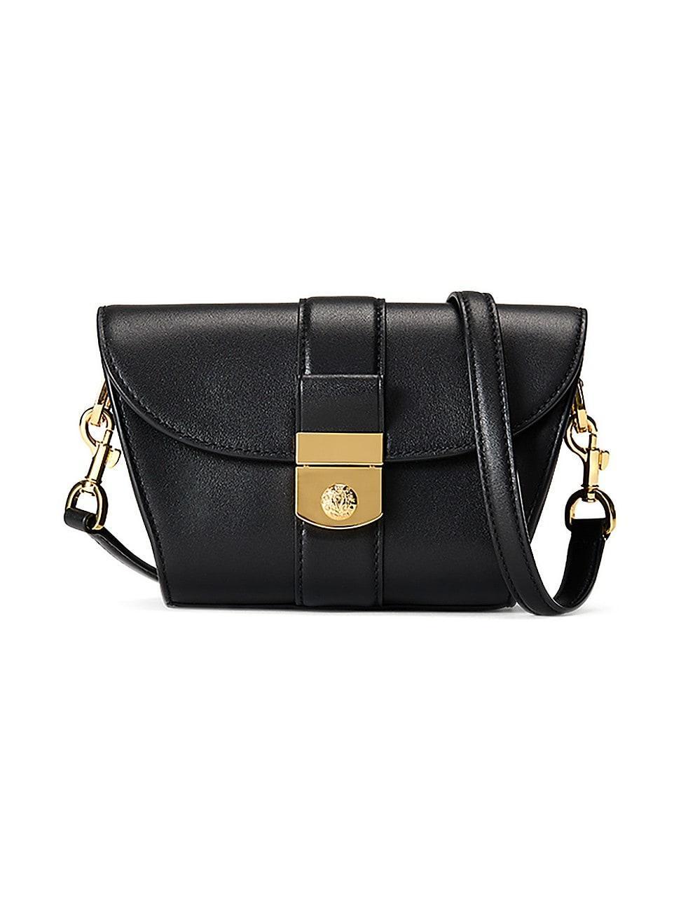 Womens Crest Lock Leather Crossbody Bag product image