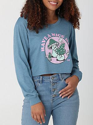 Women's Have a Nice Day Boyfriend Crop Long Sleeve Graphic Tee | Women's Tops | Lee® Product Image