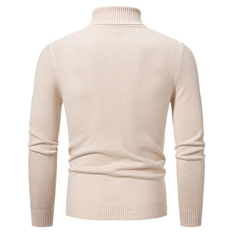 Long Sleeve Turtleneck Ribbed Knit Top Fit Pullover Sweater Product Image