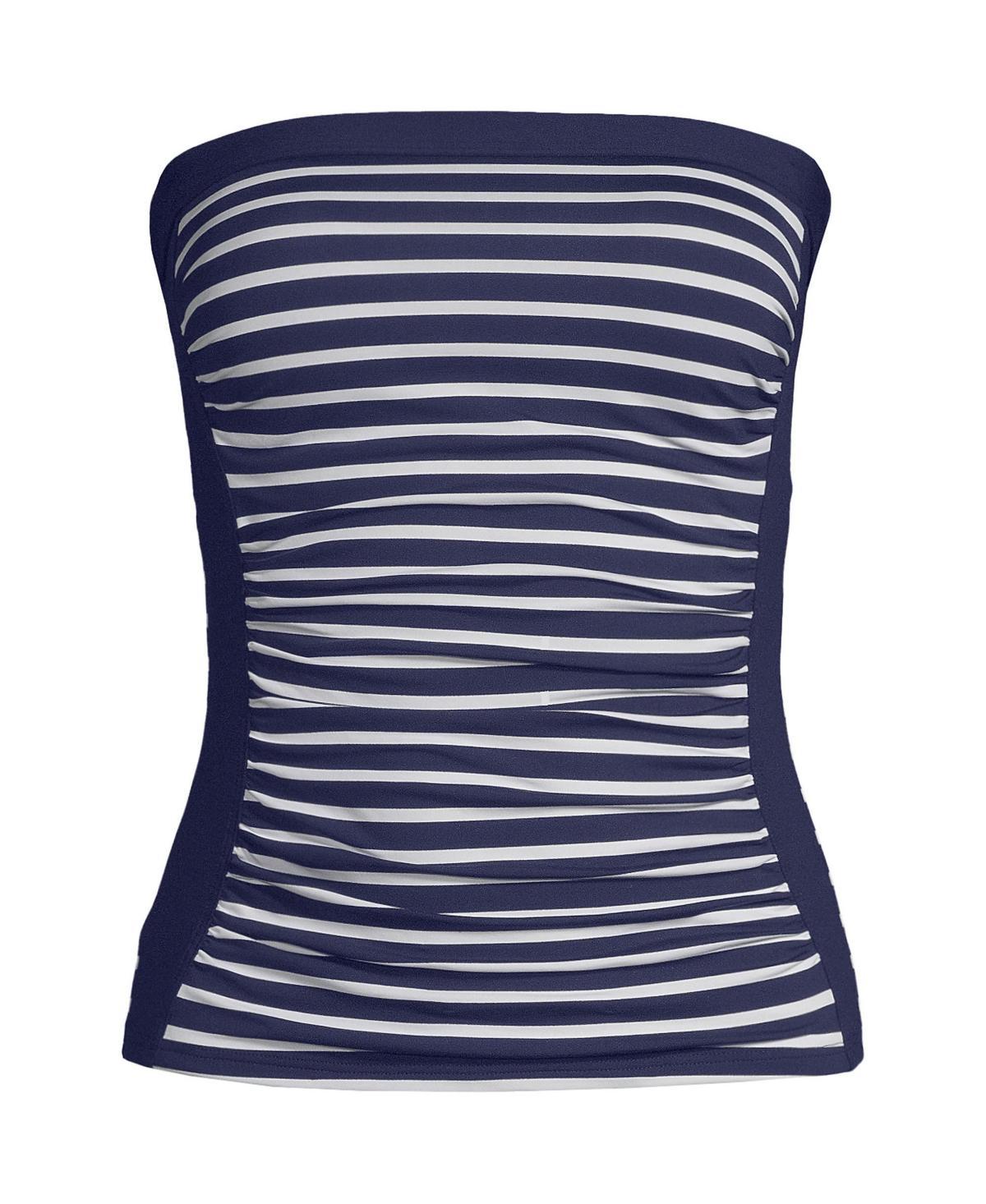 Womens Lands End UPF 50 Bandeau Tankini Top Blue Product Image