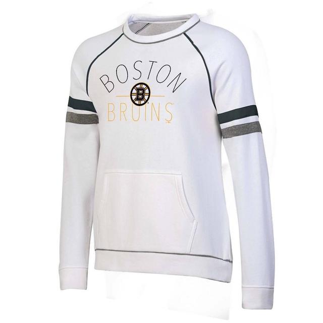 NHL Boston Bruins Womens White Long Sleeve Fleece Crew Sweatshirt Product Image