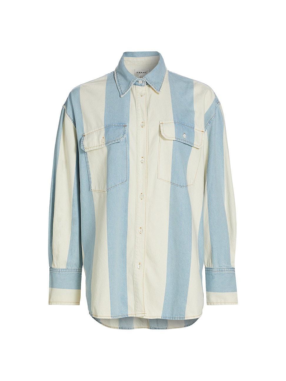 Womens The Borrowed Striped Denim Shirt Product Image