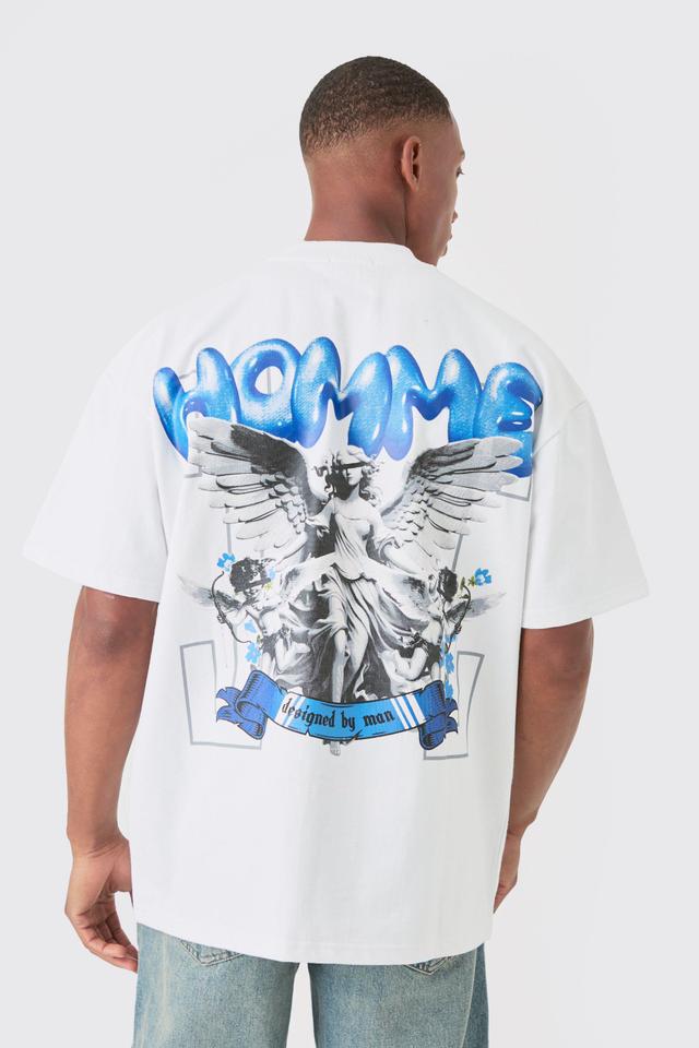 Oversized Heavyweight Jersey Homme Graphic T-shirt | boohooMAN USA Product Image