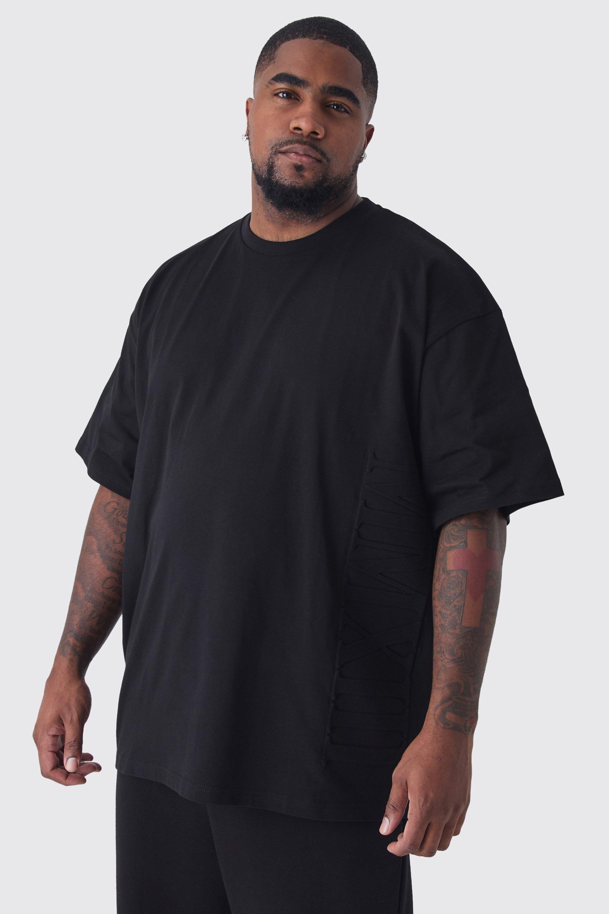 Plus Oversized MMXIII Embossed T-Shirt | boohooMAN USA Product Image