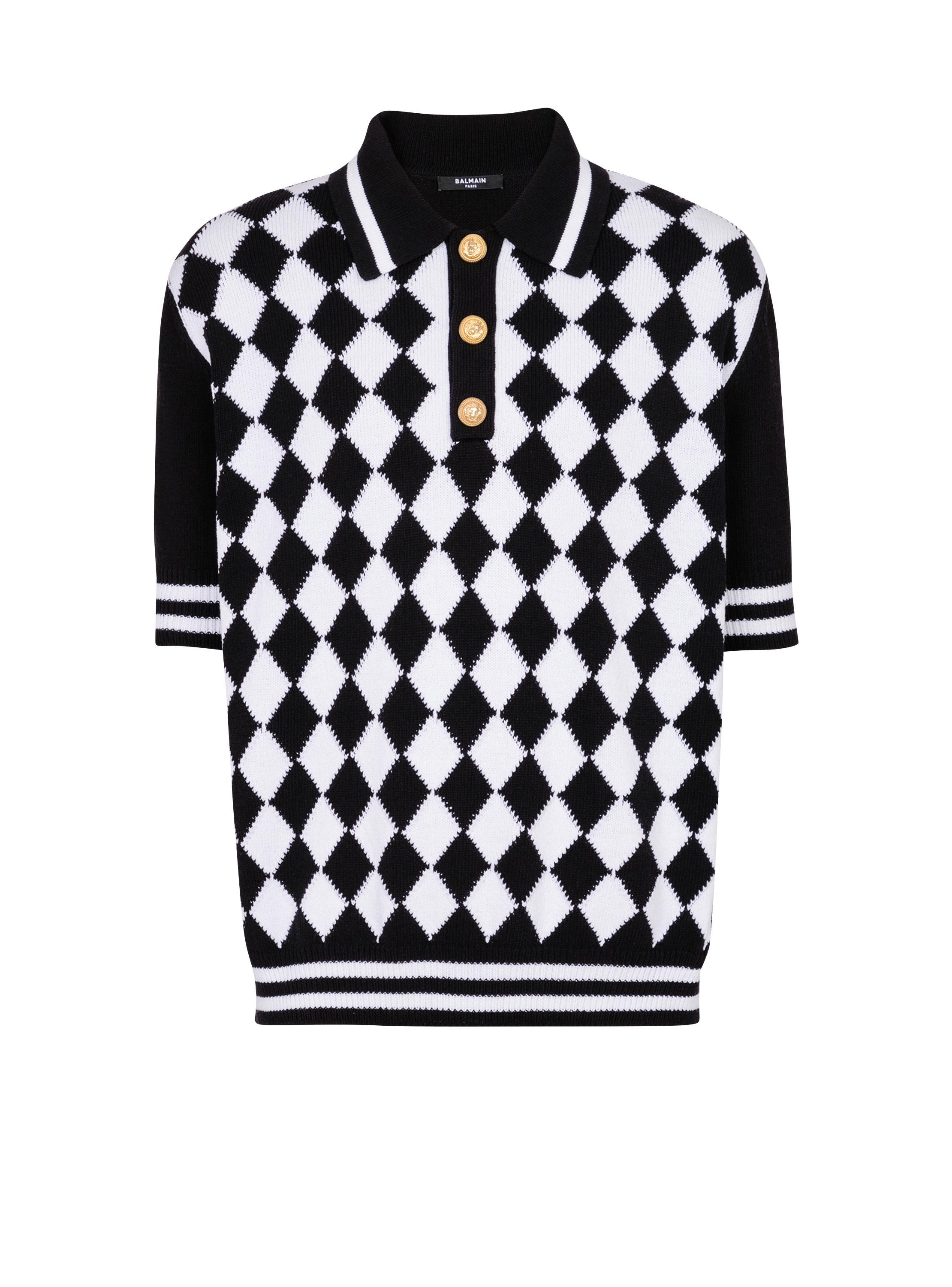 Diamond polo shirt in two-tone cotton Product Image