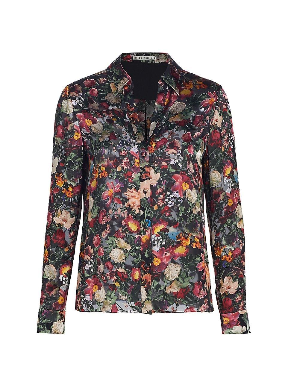 Womens Eloise Silk-Blend Floral Shirt Product Image