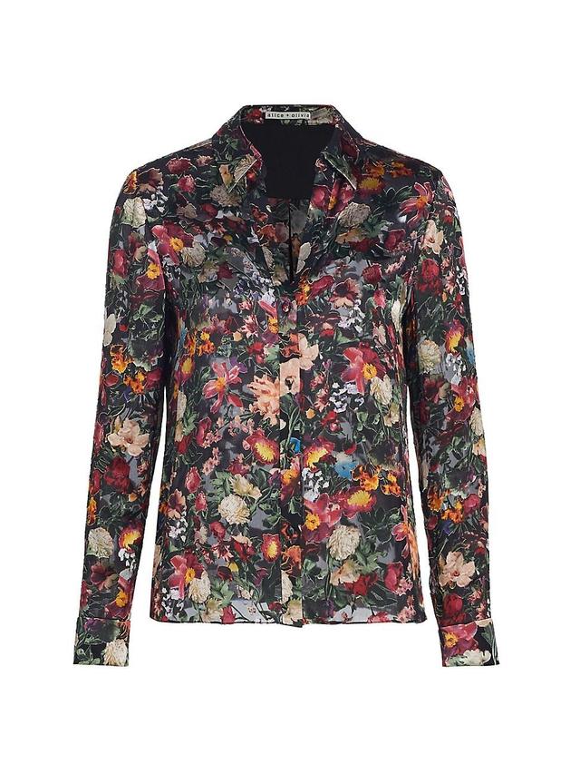 Alice + Olivia Eloise Floral Print Shirt Product Image