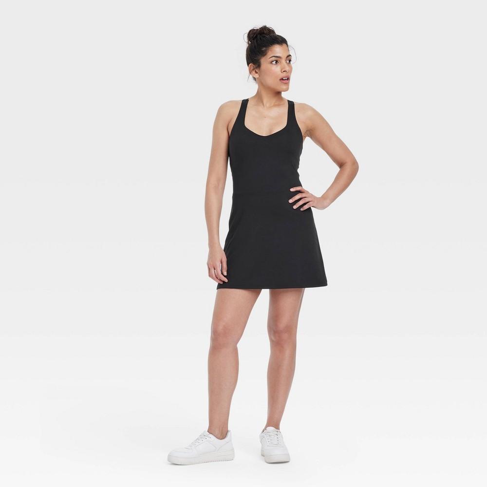 Womens Knit Halter Active Woven Dress - All In Motion Black L Product Image