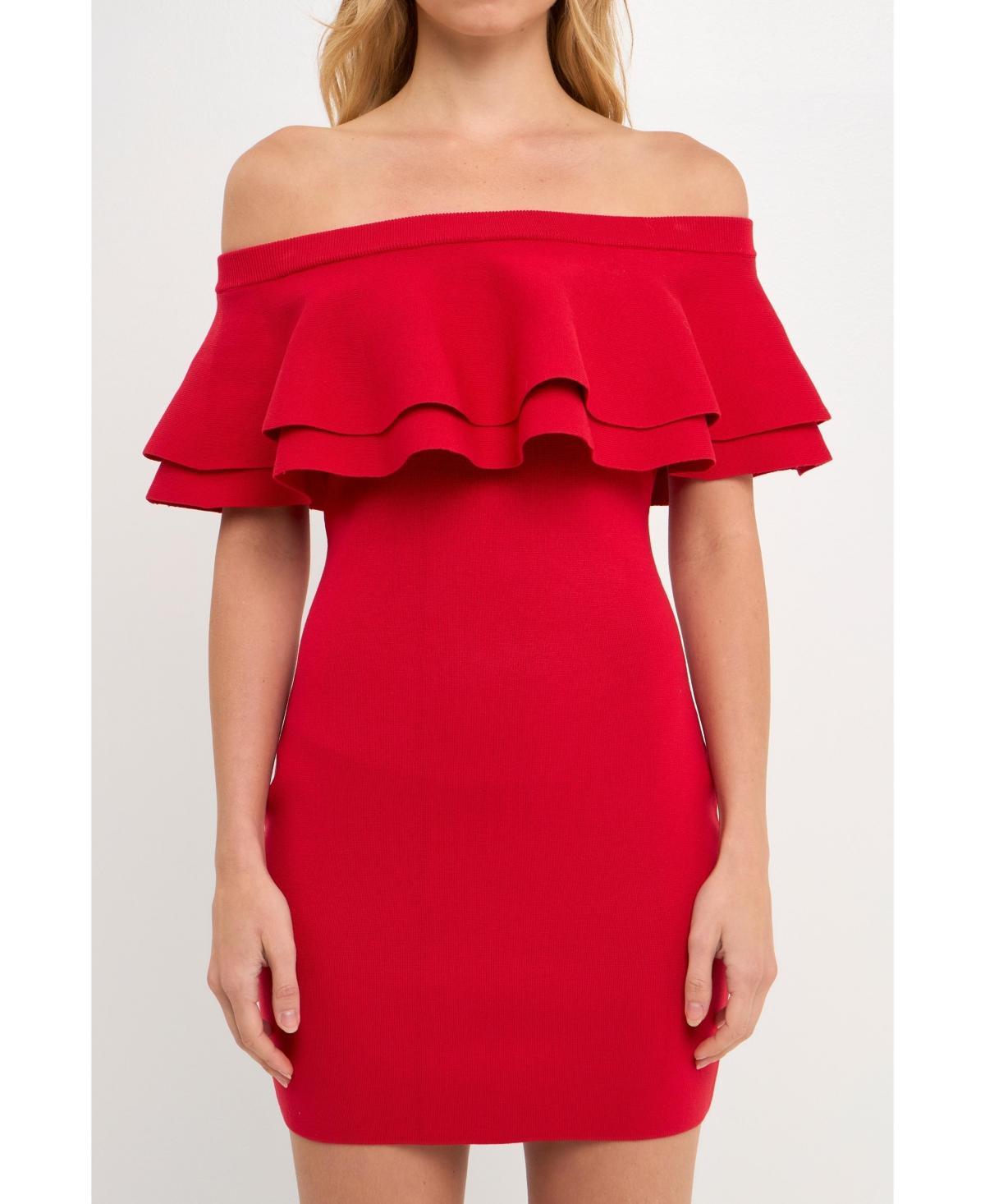 Women's Off-The-Shoulder Mini Dress Product Image