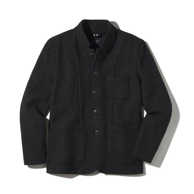 Burnham Knitted Wool Blazer - Charcoal Product Image