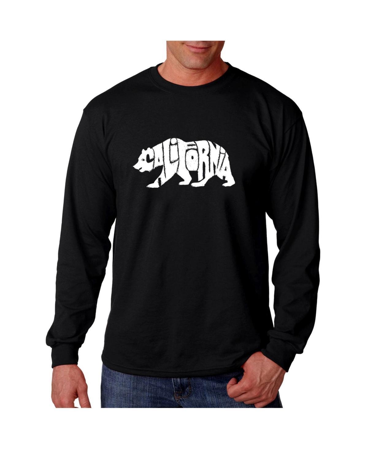 La Pop Art Mens Word Art Long Sleeve T-Shirt - California Bear Product Image