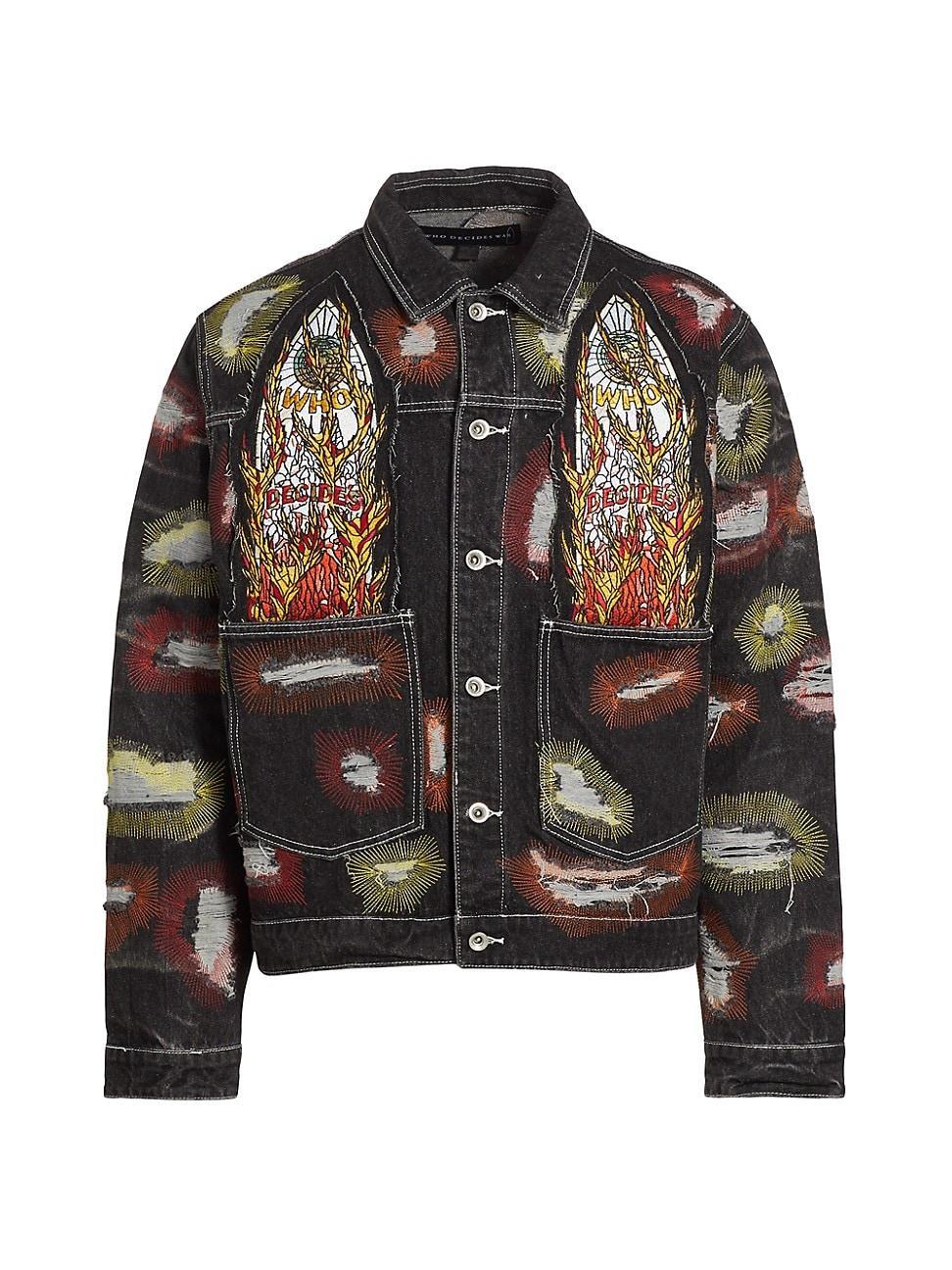 Mens Embroidered Denim Trucker Jacket product image