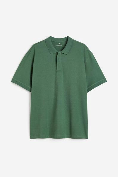 H & M - Relaxed Fit Piqu Polo Shirt - Green Product Image