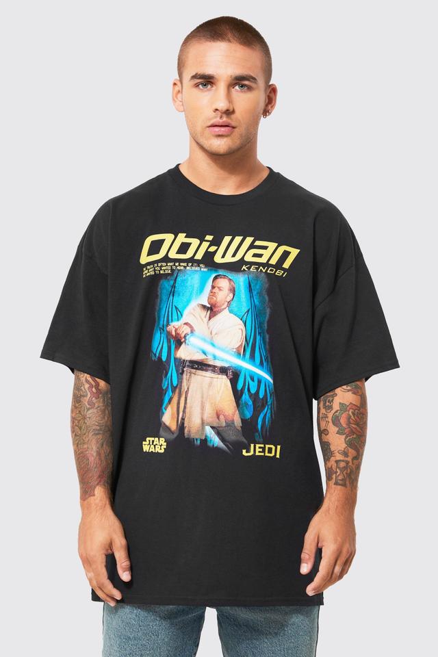 Oversized Star Wars Obi Wan License T-shirt | boohooMAN USA Product Image