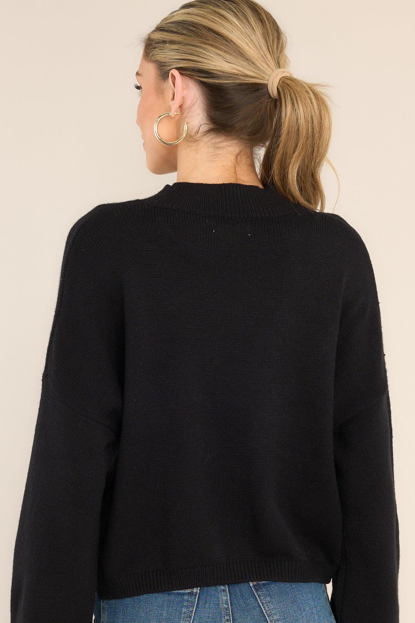 Don't Think About You Black Pullover Sweater Product Image