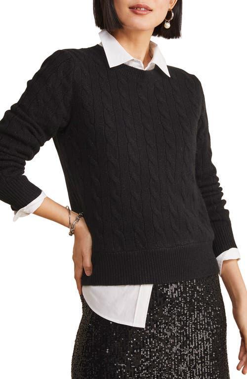 Womens Cashmere Cable-Knit Crewneck Sweater Product Image