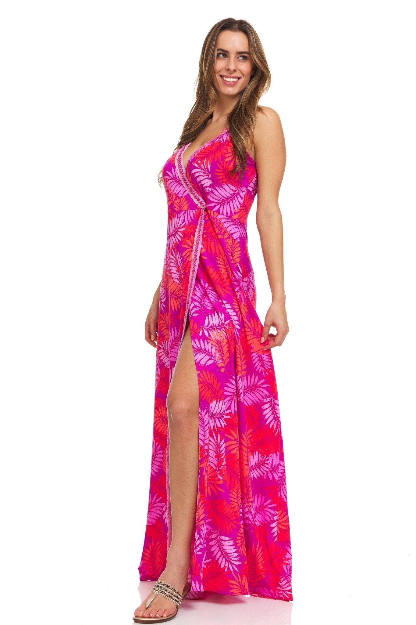 Pink Palm Maxi Dress Product Image