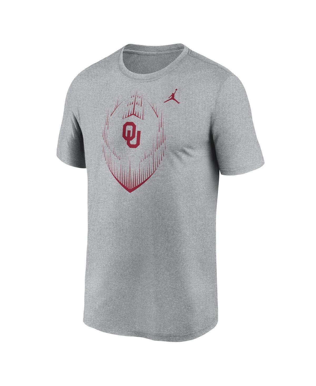 NIKE Jordan Men's Heather Gray Oklahoma Sooners Primetime Legend Icon Performance T-shirt Product Image