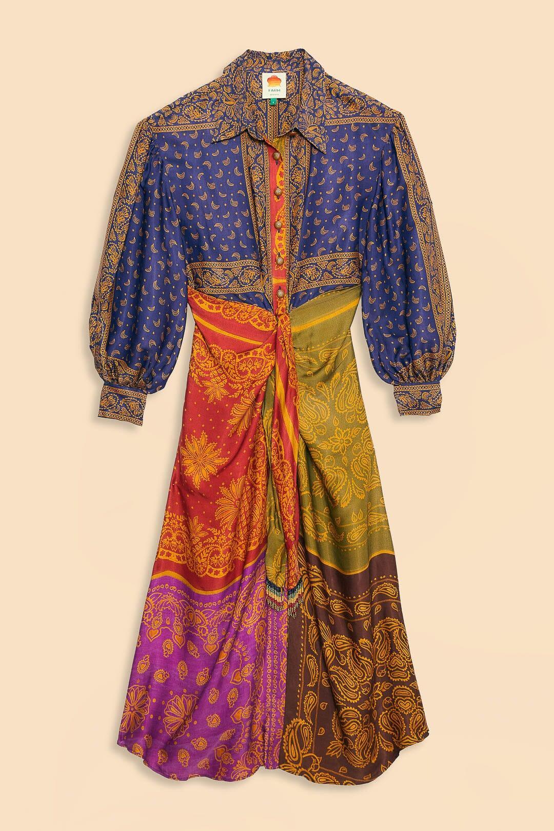 Multicolor Bandana Dream Midi Shirtdress Product Image