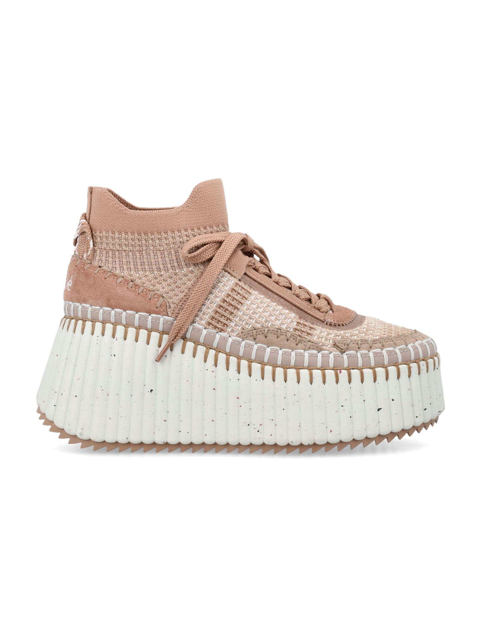 CHLOÉ Nama Wedge Sneaker In Neutrals Product Image