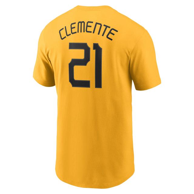 Mens Nike Roberto ClementeGold Pittsburgh Pirates City Connect Fuse Name & Number T-Shirt Product Image