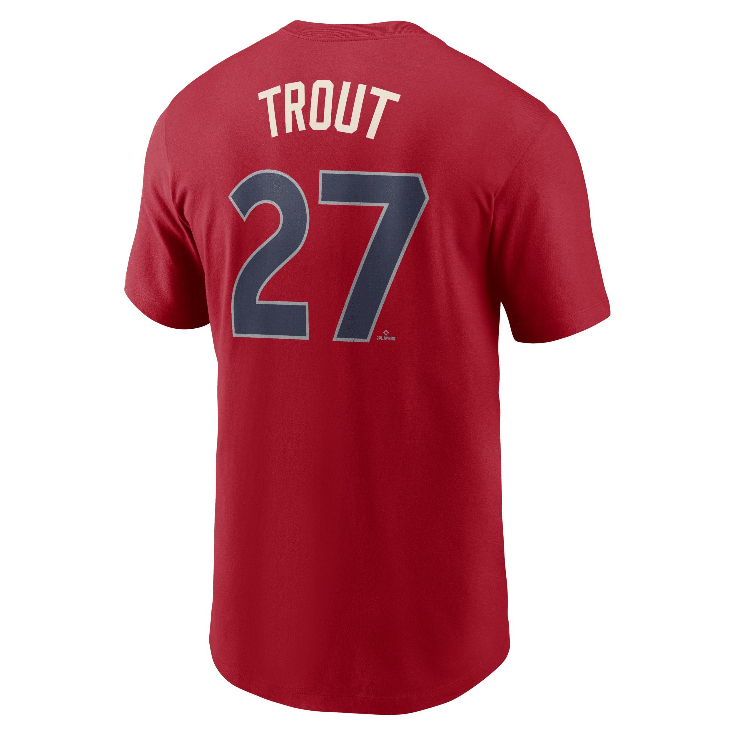 Mens Nike Mike TroutRed Los Angeles Angels City Connect Fuse Name & Number T-Shirt Product Image