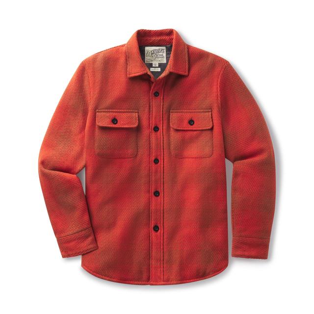 Brawny Twill Quilted Shirt Jacket - Rust Product Image