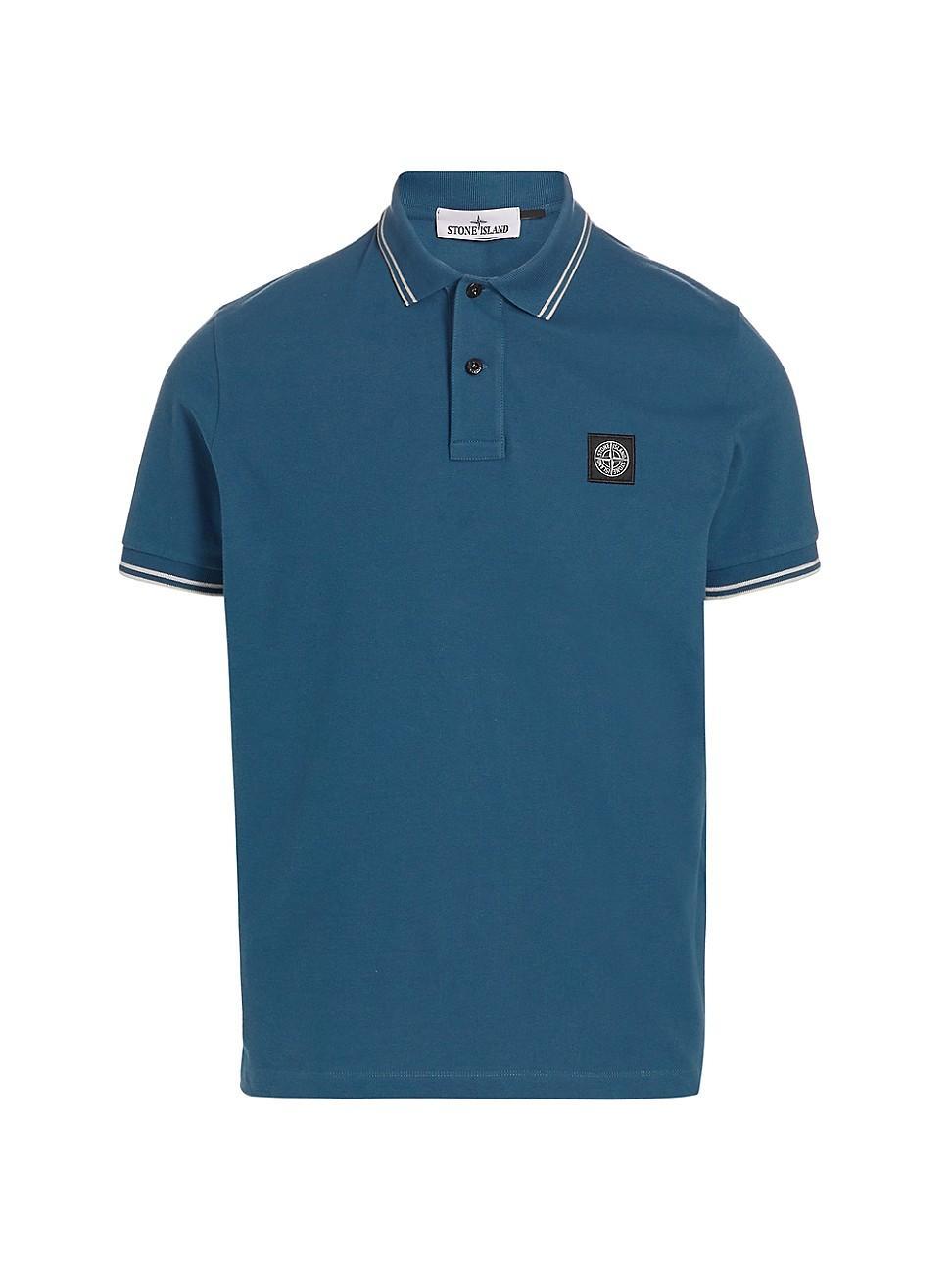 Mens Cotton-Blend Patch Polo Shirt Product Image